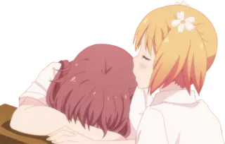 😘 Anime, Garota, Beijo, Lésbica, LGBT telegram sticker
