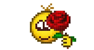 🌹 Emoji, Bloem, Roos, Liefde, Pixel art telegram sticker