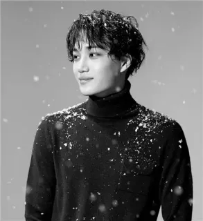 🌑 Kai kpop, 偶像, 歌手, 雪, 冬天, 肖像, kai telegram sticker