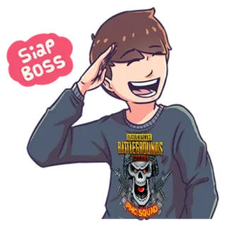 😊 PLAYERUNKNOWN'S BATTLEGROUNDS MOBILE SIAP BOSS PUBG, battlegrounds, game, mobile game, military, character, skull telegram sticker