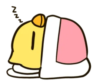 😪 dessin animé, dormir, jaune, rose, personnage, mignon whatsapp sticker