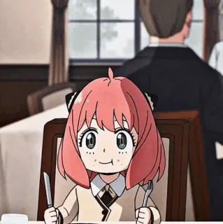 🥜 Anya Forger Spy × Family Anime, Spy Family, Anya Forger, süß, Cartoon, Essen, Abendessen telegram sticker