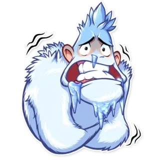 🥶 Yeti, Schneemonster, Cartoon, Kalt, Eiskalt, Monster, Winter telegram sticker