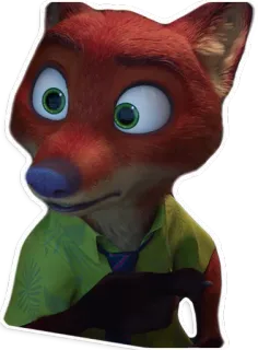 🤔 Nick Wilde Zootopia fox, disney, zootopia, character, cartoon telegram sticker