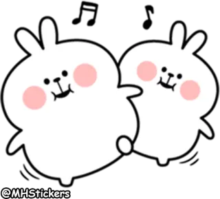 💃 @MHStickers rabbit, cartoon, cute, sticker, white telegram sticker