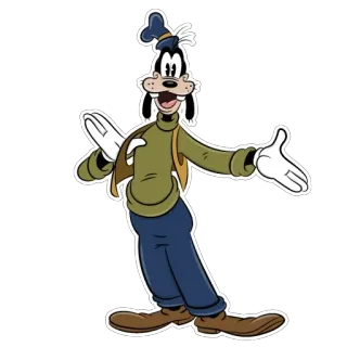 🤲 Goofy мультфильм, Дисней, Гуфи, персонаж telegram sticker