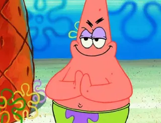 😏 Patrick Star SpongeBob SquarePants patrick, jahat, spongebob, merencanakan, kartun whatsapp sticker