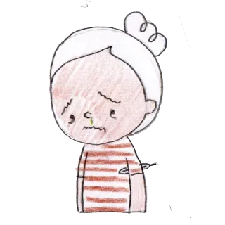 😷 triste, enfermo, personaje, dibujo animado, ilustración, melancolía telegram sticker