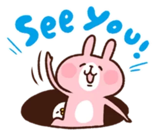 😹 See you! 토끼, 손 흔드는, 안녕, 귀여운, 동물 telegram sticker