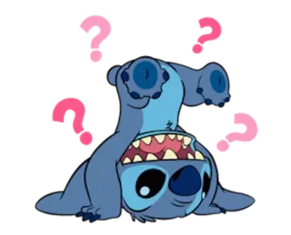 😋 Stitch Lilo & Stitch мультфильм, персонаж, Стич, инопланетянин, Лило и Стич, вопросительные знаки telegram sticker