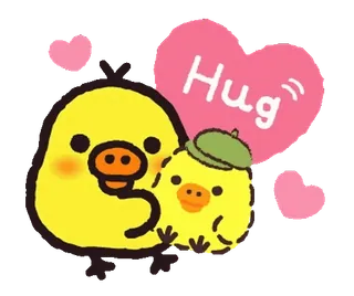 🌸 Hug цыпленок, объятие, милый, любовь, животное, сердце telegram sticker