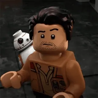 🟤 Poe Dameron Star Wars Lego, Poe Dameron, Star Wars, BB-8, cartoon telegram sticker