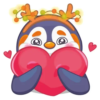 ❤️ ペンギン, ハート, 愛, かわいい, 動物, マンガ, バレンタインデー telegram sticker