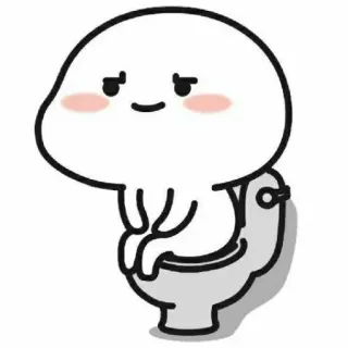 💩 Toilette, sitzend, süß, Cartoon, Badezimmer telegram sticker