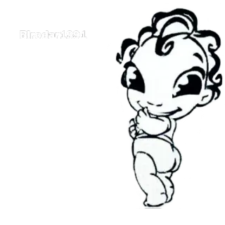 😍 Blodart991 Baby, Cartoon, Illustration, Niedlich, Geste, Finger, blodart991 telegram sticker