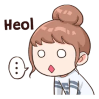 😳 Heol アニメ, 可愛い, びっくり, カートゥーン, 女の子 whatsapp sticker