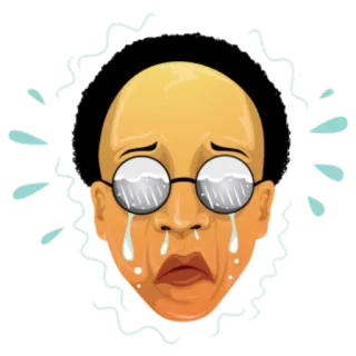 😪 chorando, triste, emoção, lágrimas, óculos, desenho animado, rosto telegram sticker