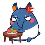 😠 zwierzę, tapir, zły, owoc, kreskówka, słodki telegram sticker