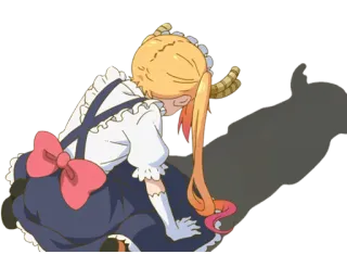😞 Tohru Miss Kobayashi's Dragon Maid Anime, Drago, Maid, Tohru, Carino telegram sticker