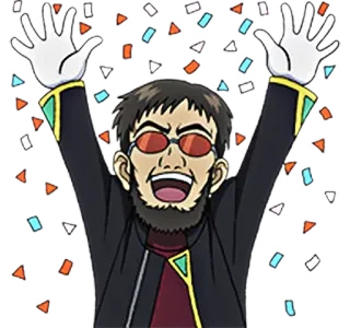 😄 confetti, celebration, cartoon, character, man telegram sticker