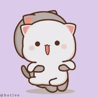 🤪 @hotlve cat, cute, animal, kawaii, peachcat telegram sticker