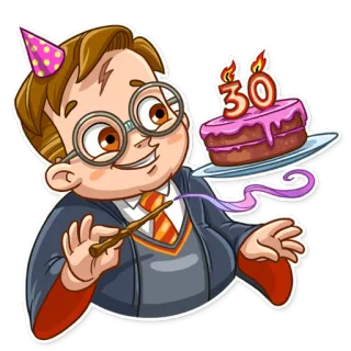 🍰 Harry Potter 30 aniversário, bolo, harry potter, magia, mágico, celebração, 30 anos telegram sticker