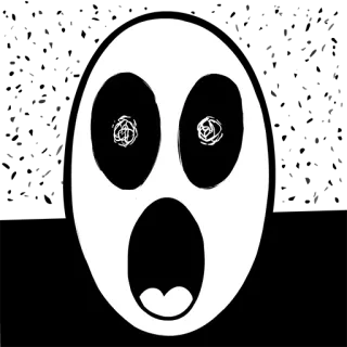 😱 cara, gritando, impactado, horror, miedo, monstruo, fantasma telegram sticker