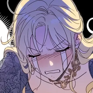 🍡 女性, 泣く, 悲しい, アニメ, 漫画, 金髪 telegram sticker