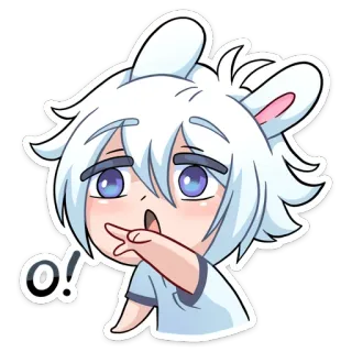 😮 o! Anime, Mignon, Chibi, Lapin, Kawaii telegram sticker
