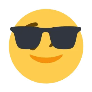 😎 emoji, sunglasses, cool, smiley, face, yellow telegram sticker