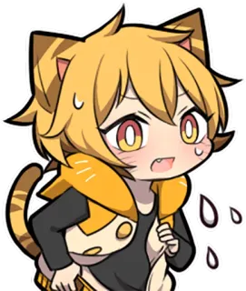 🌞 캣보이, 애니메이션, 땀, 달리기, 당황 telegram sticker