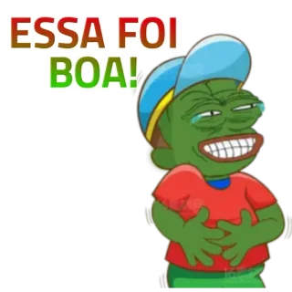 😂 Pepe the Frog ESSA FOI BOA! pepe, 青蛙, 搞笑, 梗, 笑, 喜悦 telegram sticker