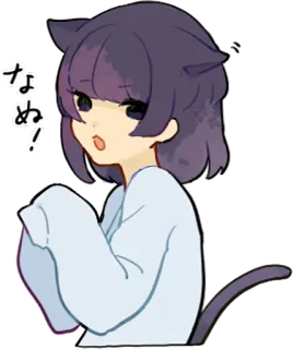 🐱 なぬ! fille chat, anime, autocollant, mignon, japonais telegram sticker