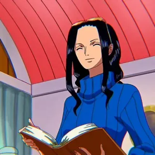 📚 Nico Robin One Piece anime, one piece, nico robin, character, reading whatsapp sticker