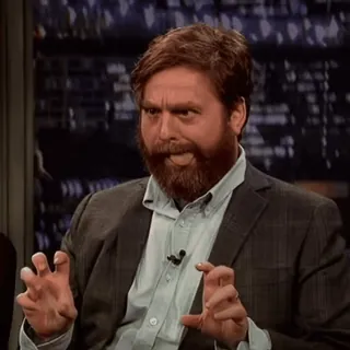 😏 Zach Galifianakis komiker, schauspieler, lustig, bart telegram sticker