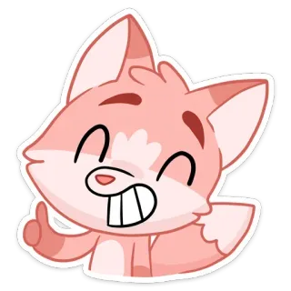 👍 fox, animal, cartoon, thumbs up, cute telegram sticker