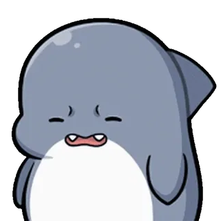 ⭐ cartoon, sticker, sad, shark, cute, animal, character whatsapp sticker
