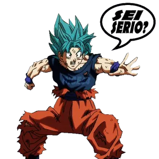 ❔ Goku Dragon Ball SEI SERIO? Goku, Dragon Ball, anime, serio, capelli blu whatsapp sticker