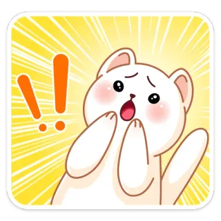 😳 кот, удивлённый, восклицание, каваий, милый, шокированный, внимание telegram sticker