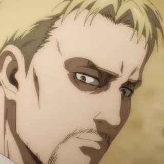 👾 Reiner Braun Attack on Titan アニメ, 進撃の巨人, ライナー・ブラウン, キャラクター, シリアス whatsapp sticker