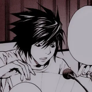 🔭 L Death Note L Lawliet, Death Note, Anime, Manga, Detective, Intellettuale, Personaggio telegram sticker