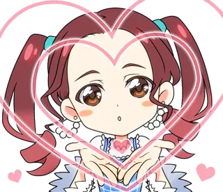 😘 Anime, Słodkie, Kreskówka, Dziewczyna, Serca, Urocze telegram sticker