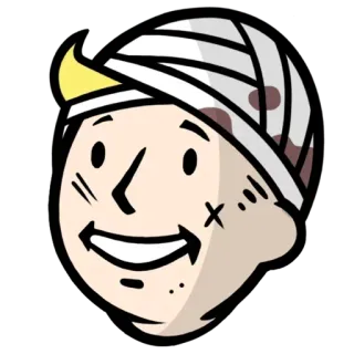🤕 Vault Boy Fallout Fallout, verletzt, Cartoon, verbunden telegram sticker