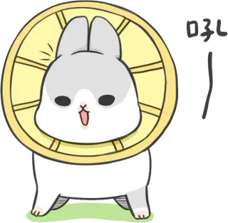 🐯 吐かし królik, kawaii, słodki, zwierzę, kreskówka, japoński telegram sticker