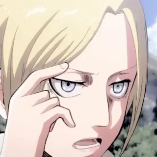 🦢 Annie Leonhart Attack on Titan Anime, Mangá, Personagem, Loira, Pensando, Annie, Ataque dos Titãs telegram sticker
