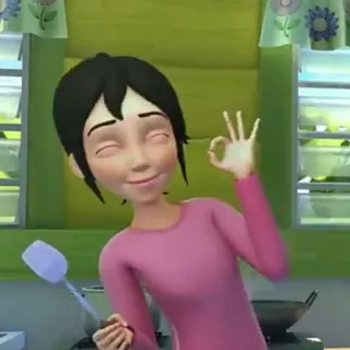 🥵 Kartun, Wanita, Gestur OK, Dapur, Memasak telegram sticker