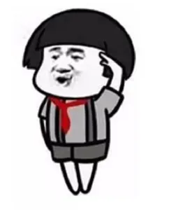 ✌ Cartoon, Kind, Uniform, Krawatte, roter Schal telegram sticker