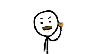 🍷 мультфильм, пьет, мужчина, человечек, пиво, алкоголь telegram sticker
