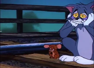 😣 Tom and Jerry Cartone animato, Triste, Tom, Jerry, Gatto, Topo, Tristezza, Stanco whatsapp sticker