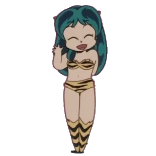 😺 Lum Urusei Yatsura อนิเมะ, ลัม, Urusei Yatsura, บิกินี, การ์ตูน, ตัวละคร telegram sticker